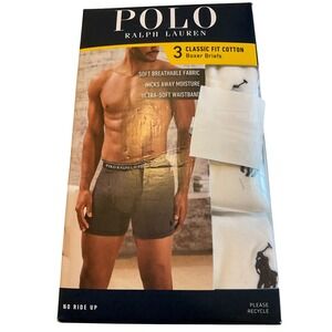 Polo Ralph Lauren Men's Classic Fit Cotton‎ Boxer Briefs 3 Pack Size S